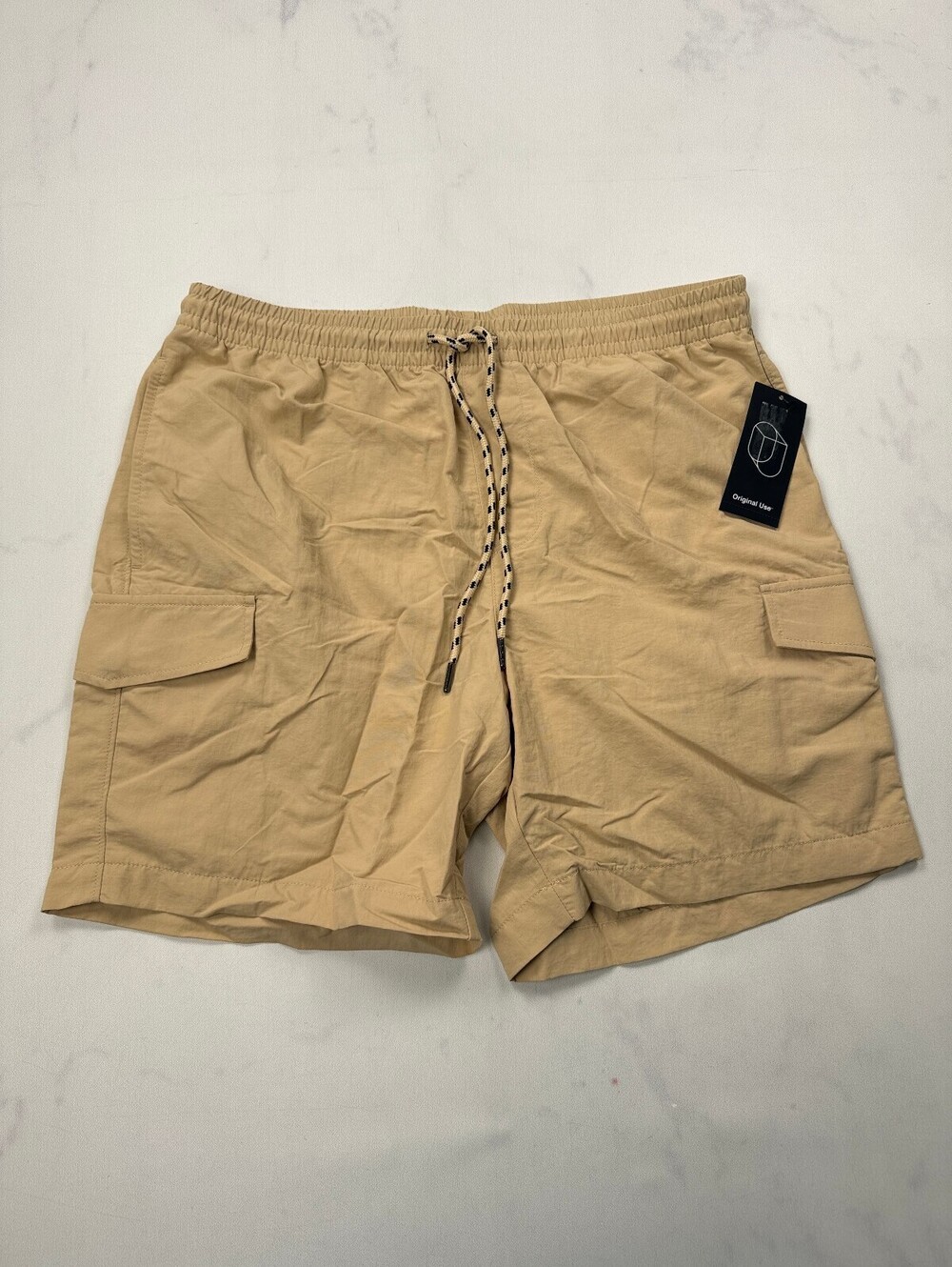Original Use Bermuda Shorts Beige Contemporary Adjustable Drawstring - Mens S